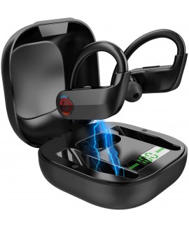 Wireless Earbuds Bluetooth 5.0 Headphones, Deep Bass Stereo Sound Bluetooth Earbuds, Truly Wireless in-Ear Earphones with Noise-Cancelling Mic, IPX7, 50 Hours Playtime, Ear Hook for iPhone/Android